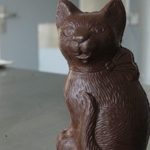 Photo d'un chat en chocolat